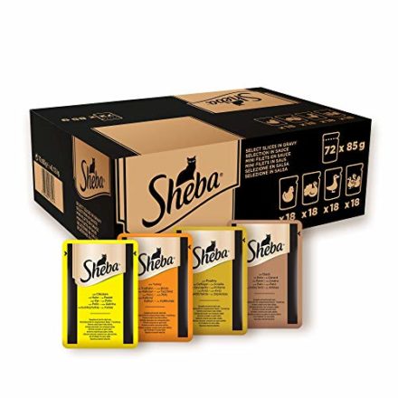 Sheba Selection in Sauce - Katzenfutter, im Frischepack, Nassfutter für die täglichen Verwöhnmomente, 72x85g